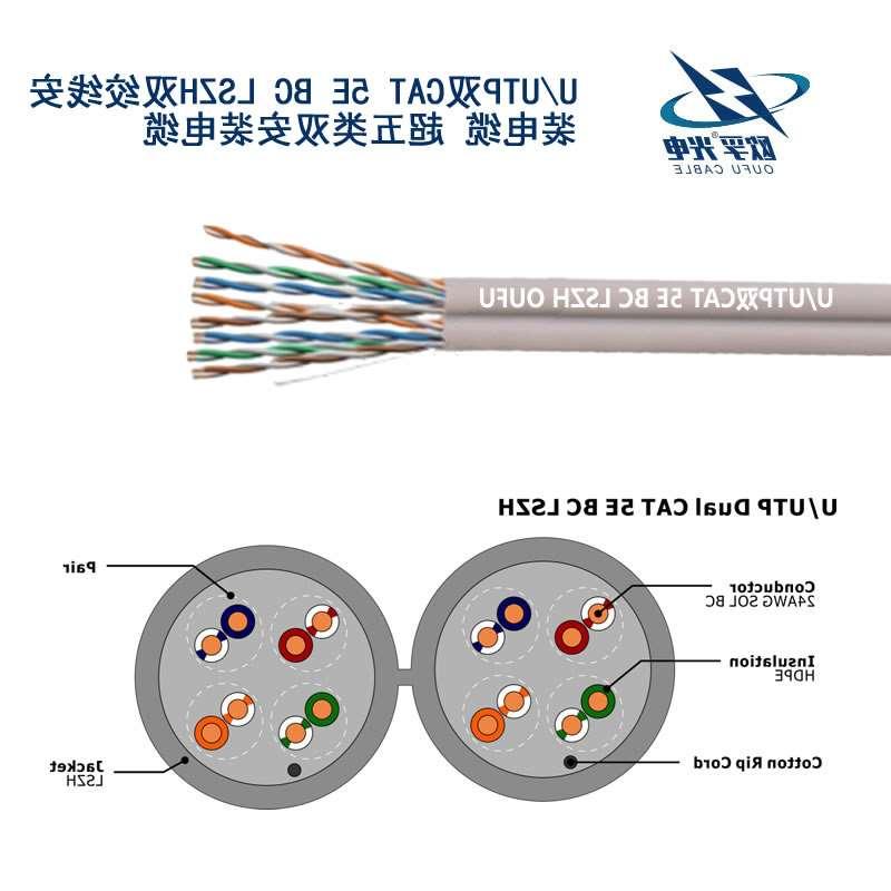 连江县U/UTP超五类双4对非屏蔽电缆(24AWG)